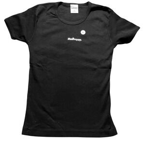 Madhappy Women's Shrunken Tshirt, Black With Small Center Logo, Size Small New‎